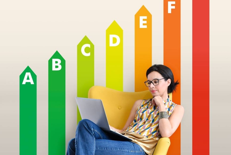 detailed illustration of an energy efficiency rating background