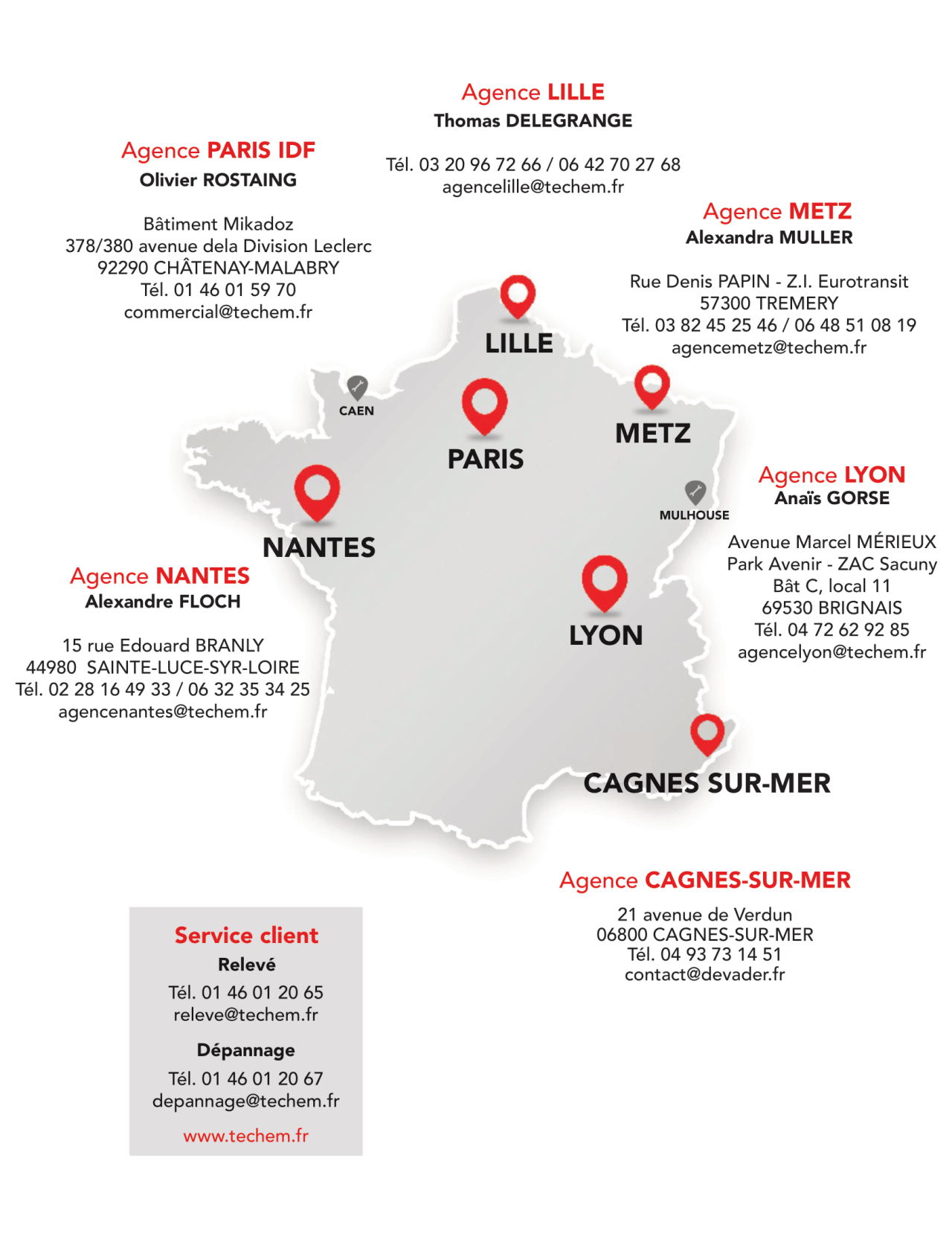 Carte implantation agences